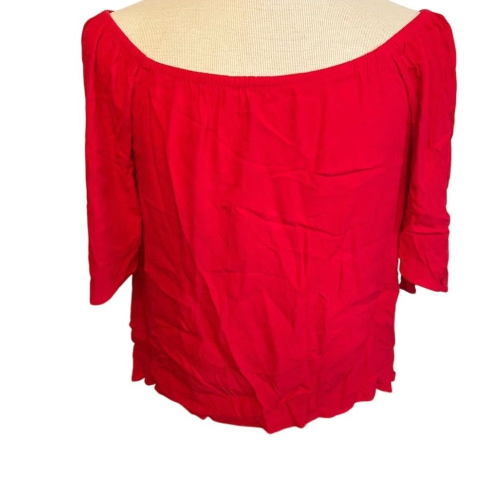 Venus Women's Off-Shoulder Blouse Red Size M soft feminine viscose spring resort